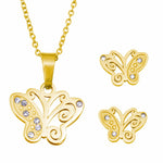 Butterfly Earrings and Necklace Set
