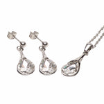 Teardrop Stone Earrings and Necklace Set