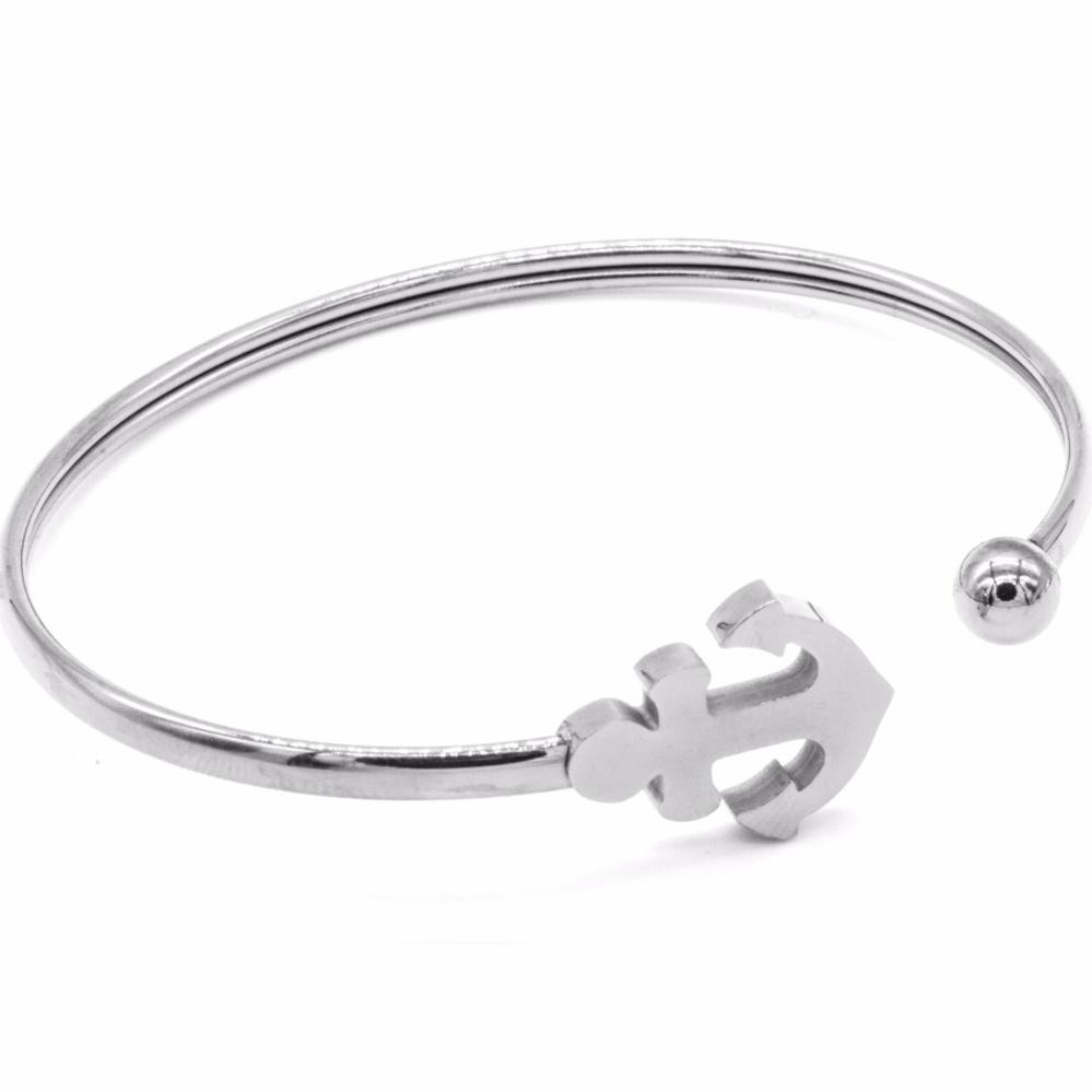 
                
                    Load image into Gallery viewer, Classic Anchor Stainless Steel Hypoallergenic Bangle Philippines | Silverworks
                
            