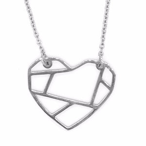 Origami Heart Stainless Steel Hypoallergenic Necklace Philippines | Silverworks