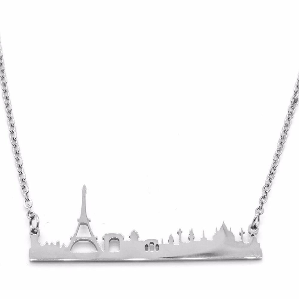 Fendy Paris Silhouette Stainless Steel Pendant Necklace | Silverworks