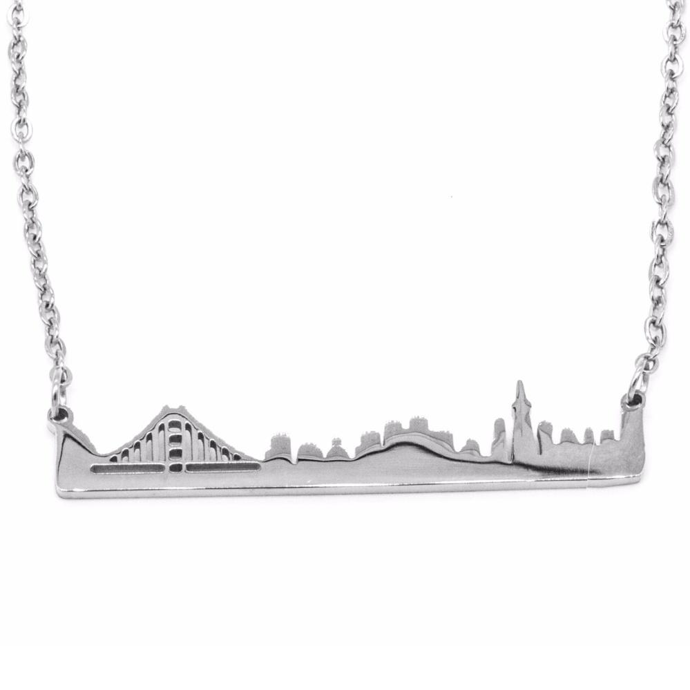 Sloan San Francisco Silhouette Stainless Steel Pendant Necklace | Silverworks