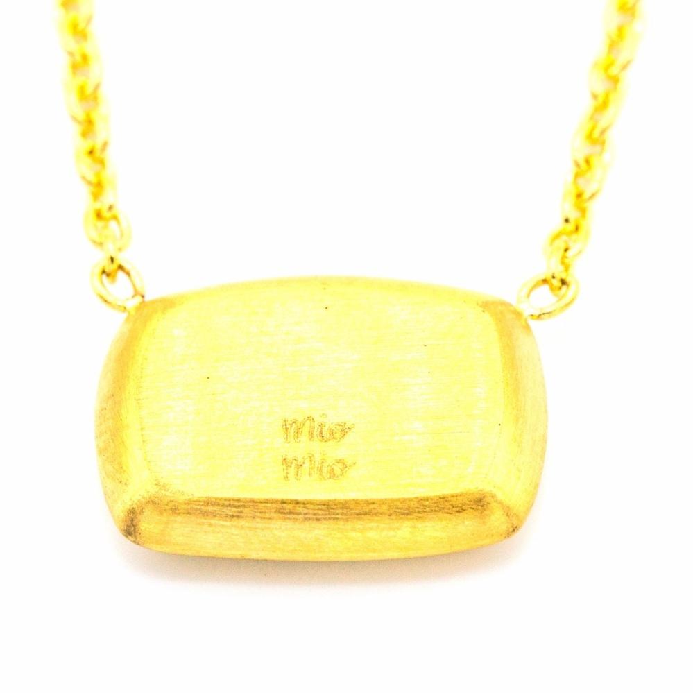 Gold Plated Square Tag Design Necklace