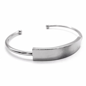 Bangle with Engravable ID Bar 925 Sterling Silver Personalized Bangle Bracelet Philippines | Silverworks