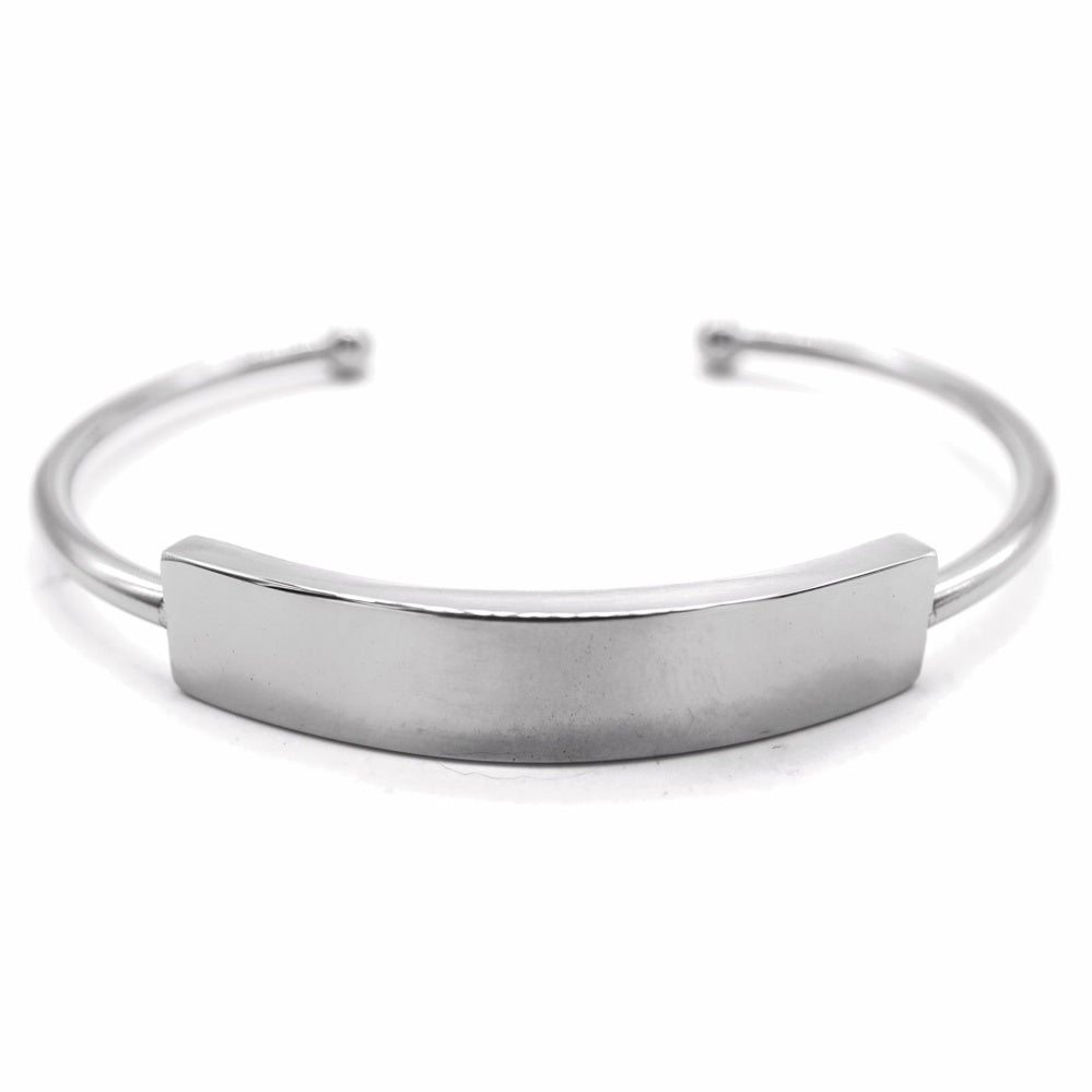 Emrys Engravable ID Bar Stainless Steel Bangle Bracelet |SilverWorks