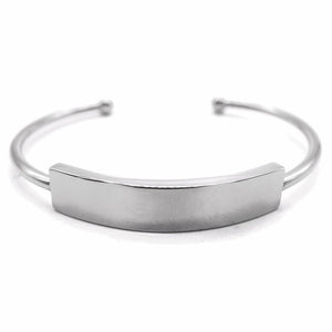 Bangle with Engravable ID Bar 925 Sterling Silver Personalized Bangle Bracelet Philippines | Silverworks