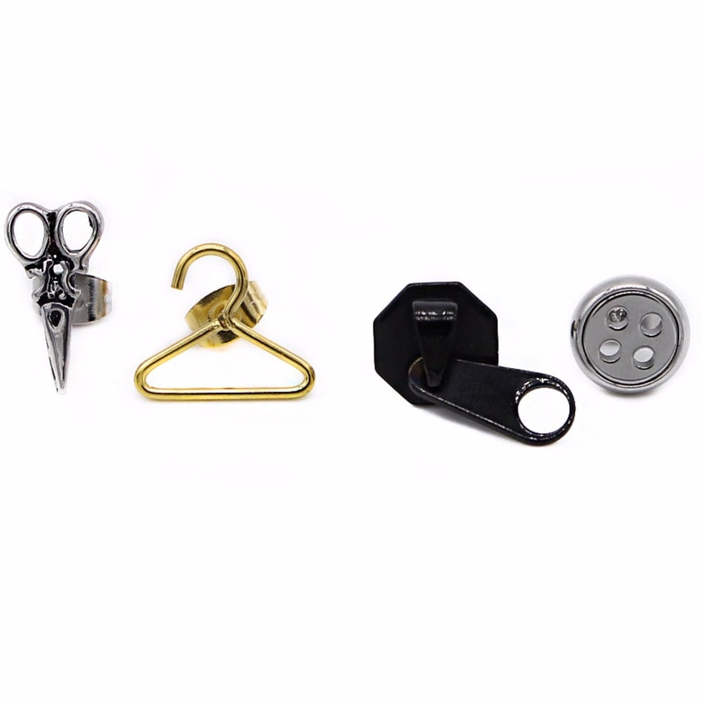 Mackenzie Mismatching Tool Stainless Steel Stud Earrings Set | SilverWorks