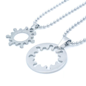 
                
                    Load image into Gallery viewer, 2in1 Round Puzzle Piece Couple Silver Necklace Philippines | Silverworks
                
            