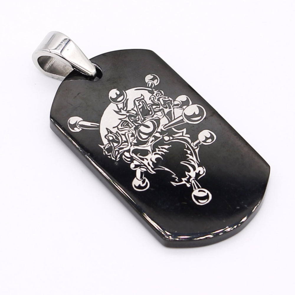 Black Dogtag with Design Stainless Steel Hypoallergenic Pendants Philippines | Silverworks