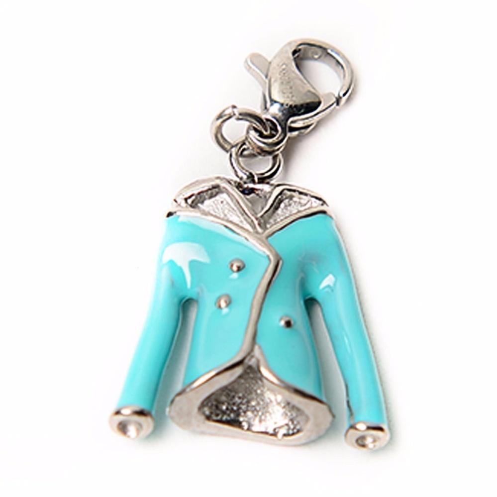 Monique Blue Sweater Stainless Steel Charm | SilverWorks