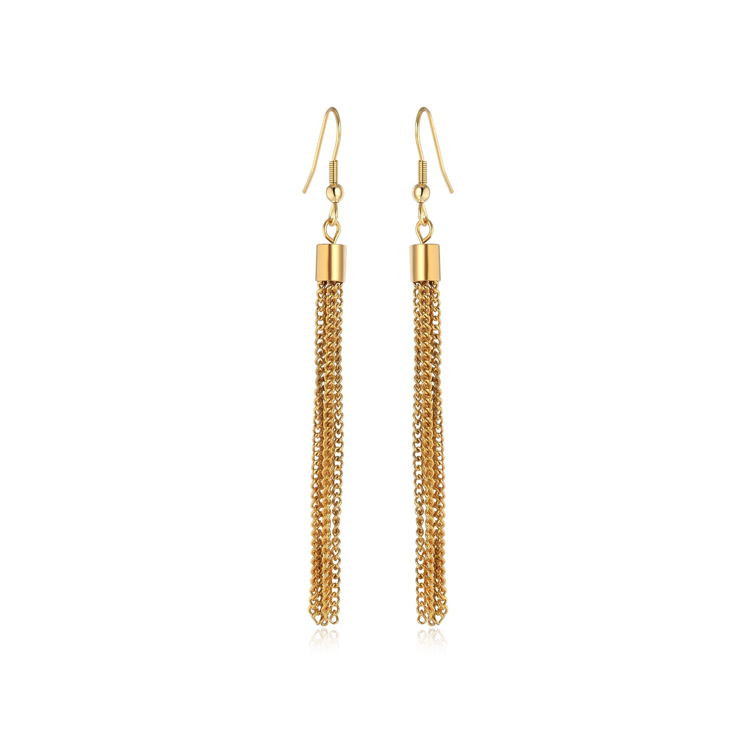 Tashi Tassel Stainless Steel Dangling Earrings | SilverWorks