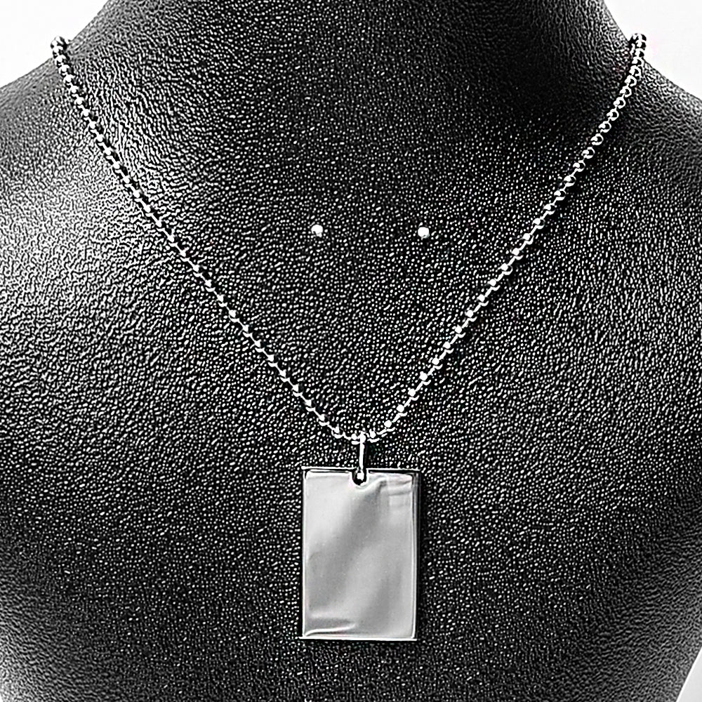 Rectangular Dog tag Stainless Steel Hypoallergenic Necklace Philippines | Silverworks