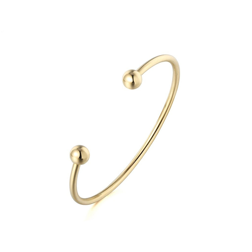 Ophir Oval with Ball Stainless Steel Bangle Bracelet | SilverWorks
