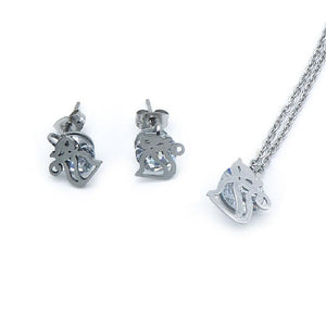 
                
                    Load image into Gallery viewer, Cat Earrings and Necklace Set Stainless Steel Hypoallergenic Jewelry set Philippines | Silverworks
                
            