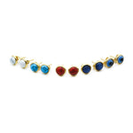 5 Sets of Gold Plated Agate Stone Stud Earrings