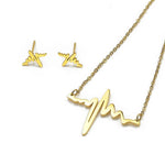 Heartbeat Pendant Earrings and Necklace Set