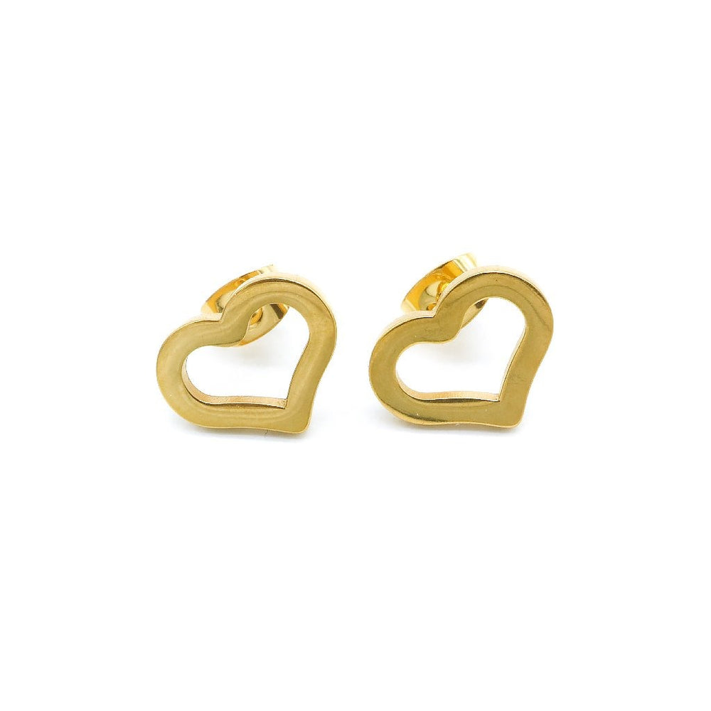 Opher Open Heart Say Stainless Steel Stud Earrings | SilverWorks