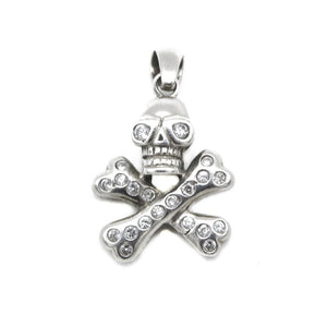 Skull with Cubic Zirconia 925 Sterling Silver Pendant Philippines | Silverworks