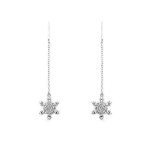 Stellar Snowflakes Threaded 925 Sterling Silver Earrings Philippines | Silverworks