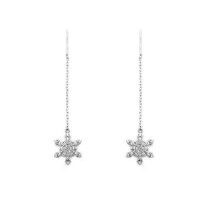 
                
                    Load image into Gallery viewer, Stellar Snowflakes Threaded 925 Sterling Silver Earrings Philippines | Silverworks
                
            