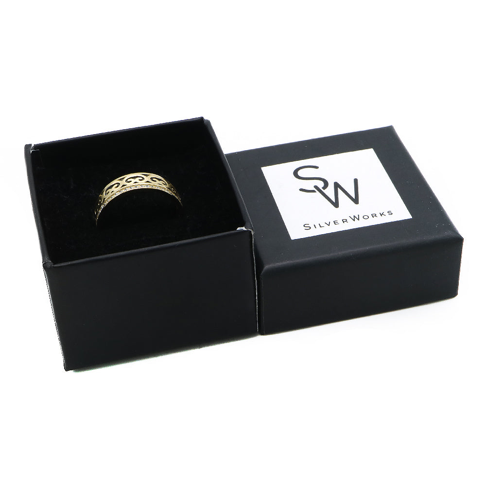 
                      
                        Irish Celtic 925 Sterling Silver Eternity Band Ring | SilverWorks
                      
                    