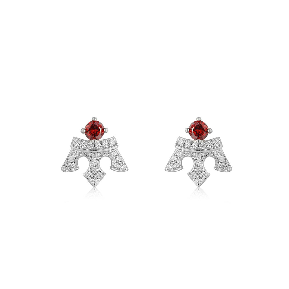 Aurora Crown 925 Sterling Silver Stud Earrings | SilverWorks