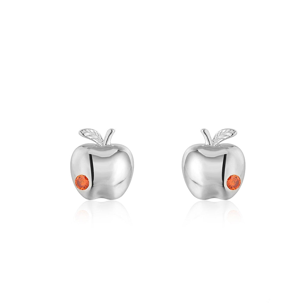 Snow Apple 925 Sterling Silver Stud Earrings | SilverWorks
