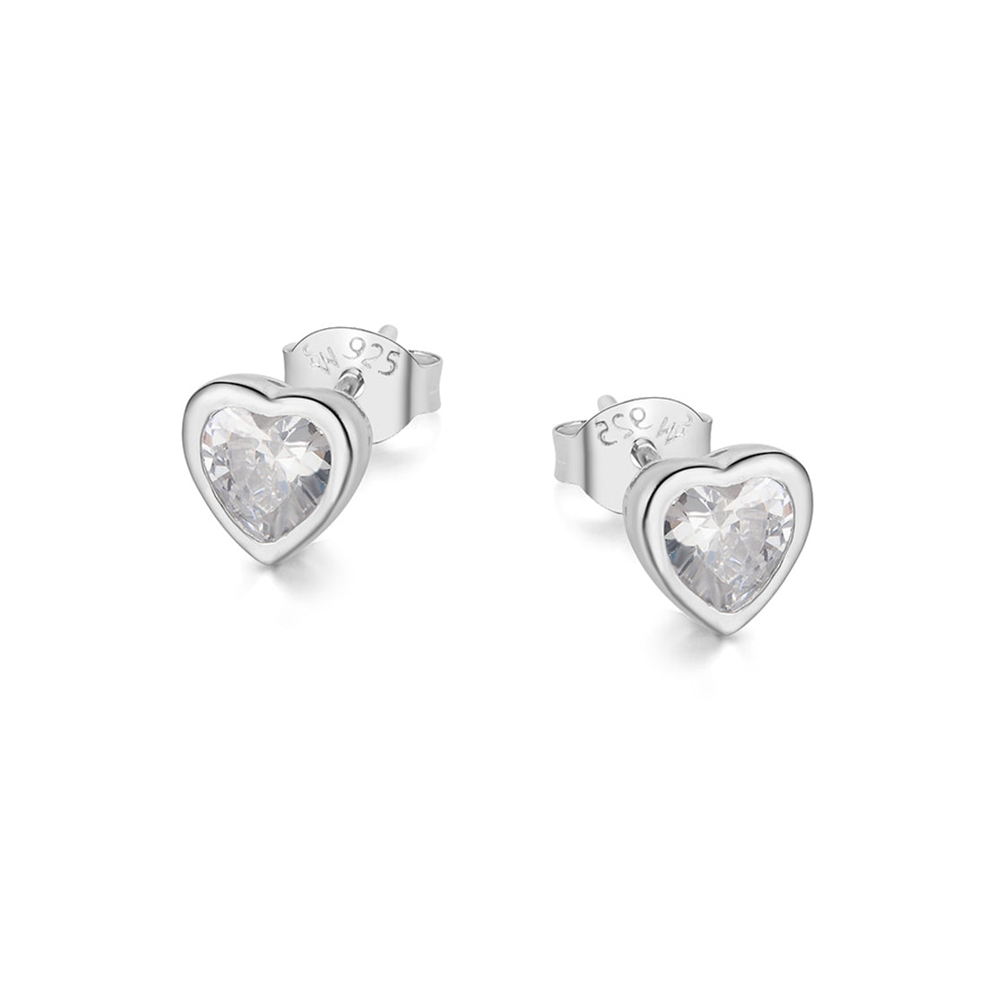 Kinley Heart 925 Sterling Silver Stud Earrings | SilverWorks