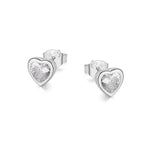 Meadow Heart Bezel Silver Earrings