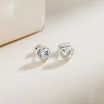 Meadow Heart Bezel Silver Earrings