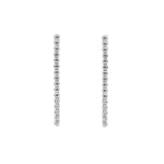 Nikki Single Tennis Drop Silver Earrings with Zirconia Stones