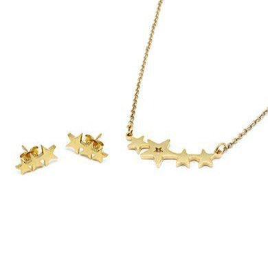 Shooting Star Earrings and Necklace Set Stainless Steel Hypoallergenic Jewelry Set Philippines | Silverworks