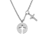 Small Cross Earrings and Necklace Set Stainless Steel Hypoallergenic Jewelry Set Philippines | Silverworks