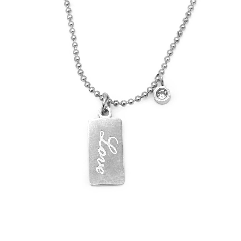 Lacey Love Engraved & Round Stone Stainless Steel Jewelry Set | SilverWorks