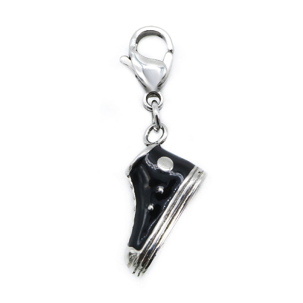 Blaze Black Sneakers Stainless Steel Charm | SilverWorks