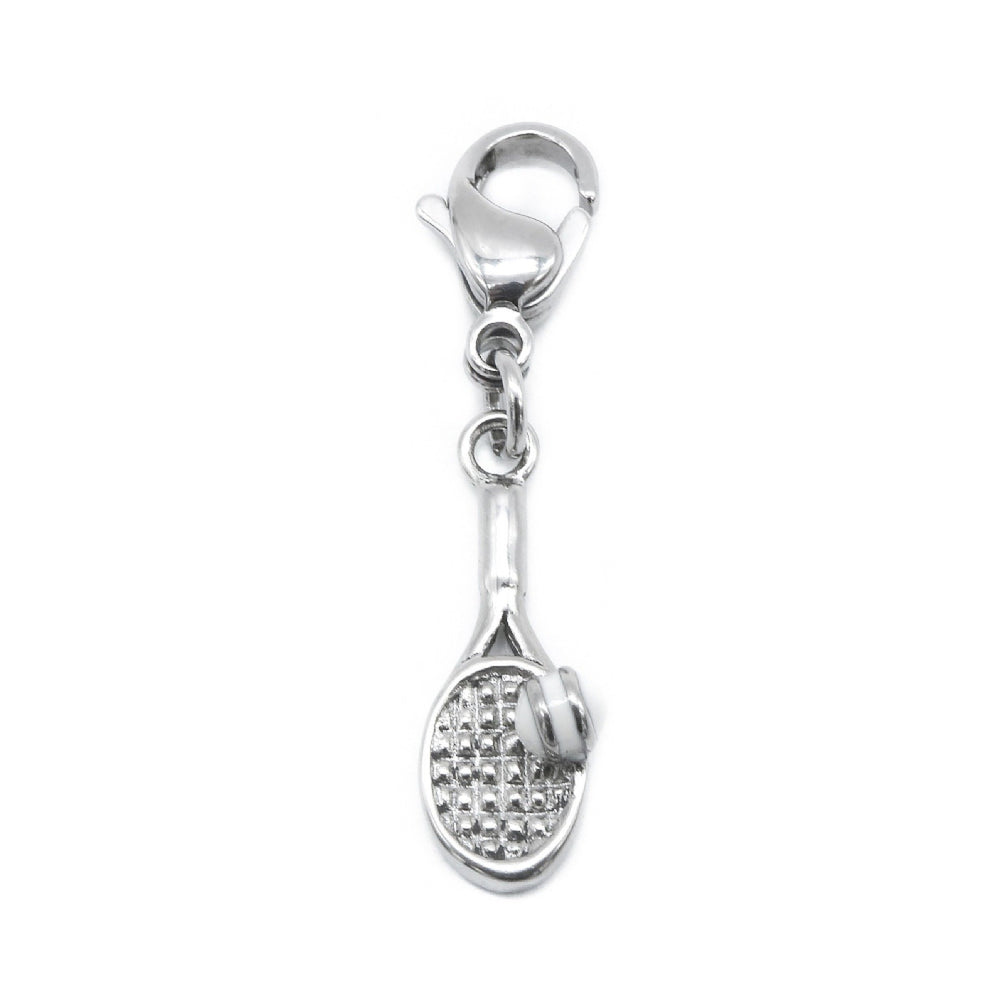 Terry Tennis Racket Stainless Steel Charm | SilverWorks