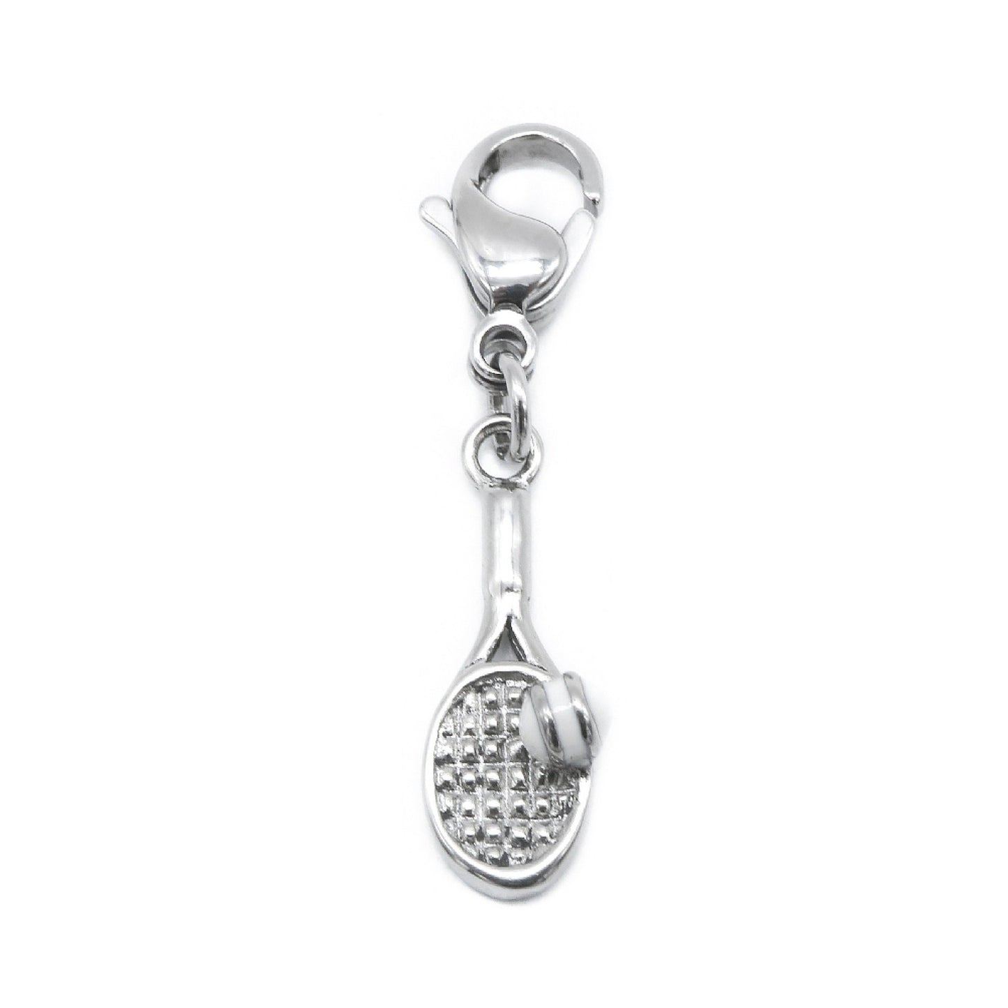 Terry Tennis Racket Stainless Steel Charm | SilverWorks