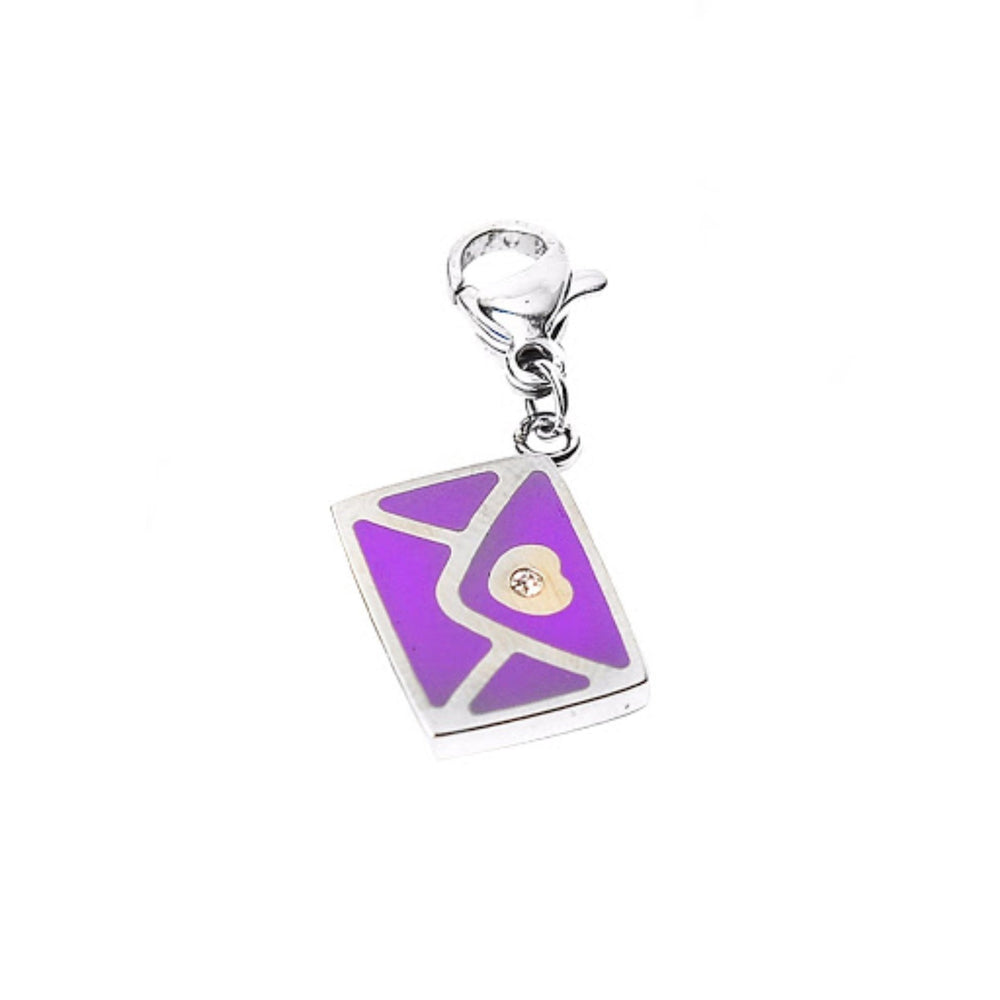Phoenix Purple Envelope Stainless Steel Charm | SilverWorks