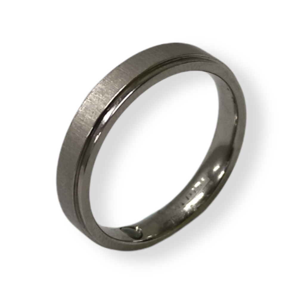 Zaire Matte Titanium Wedding Band Ring | SilverWorks