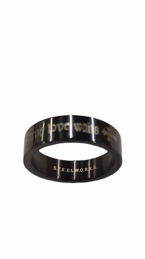 
                
                    Load image into Gallery viewer, Silverworks X9208 Black Ring with True Love Engrave and Heart
                
            
