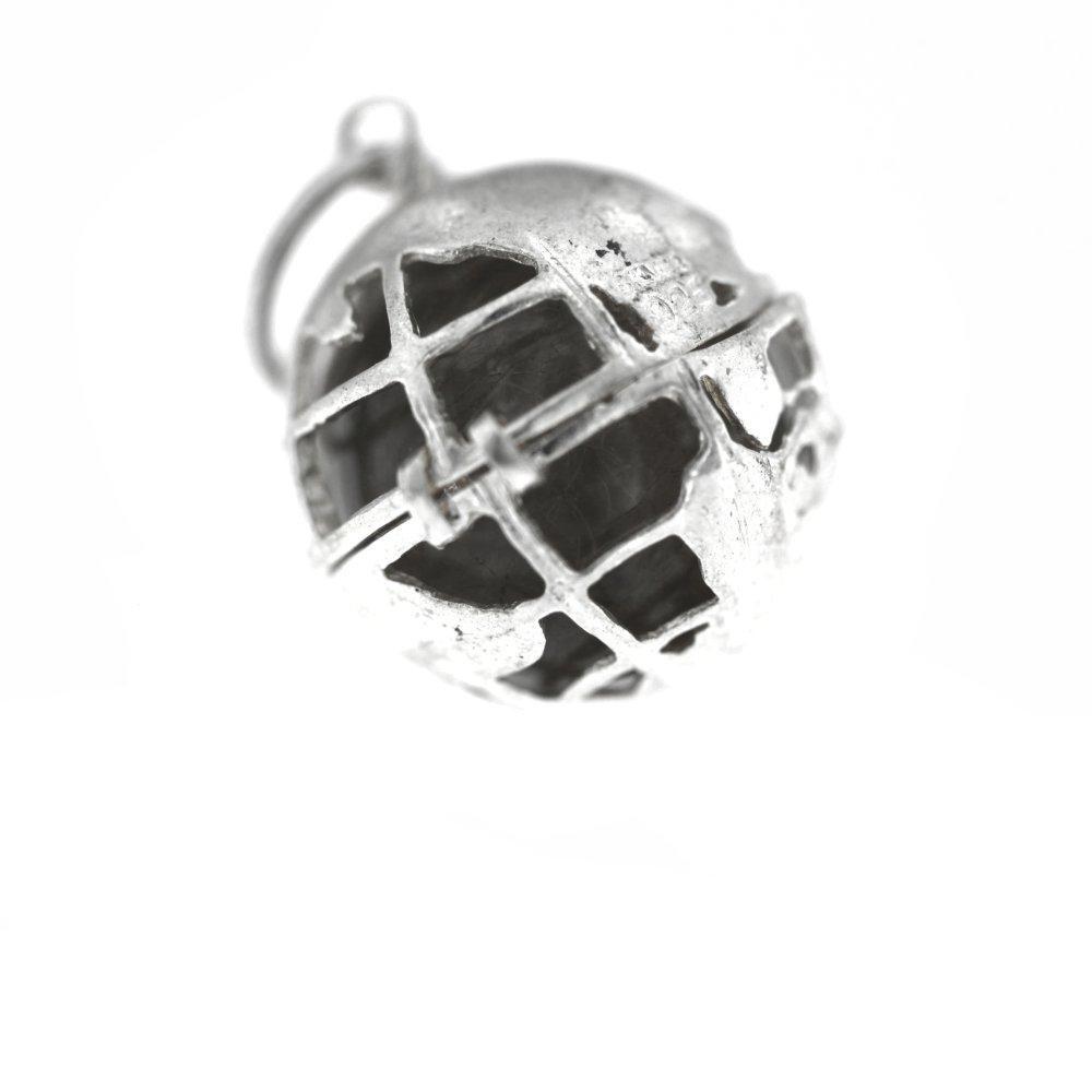Globe Design with Crystal Ball Inside 925 Sterling Silver Pendant Philippines | Silverworks